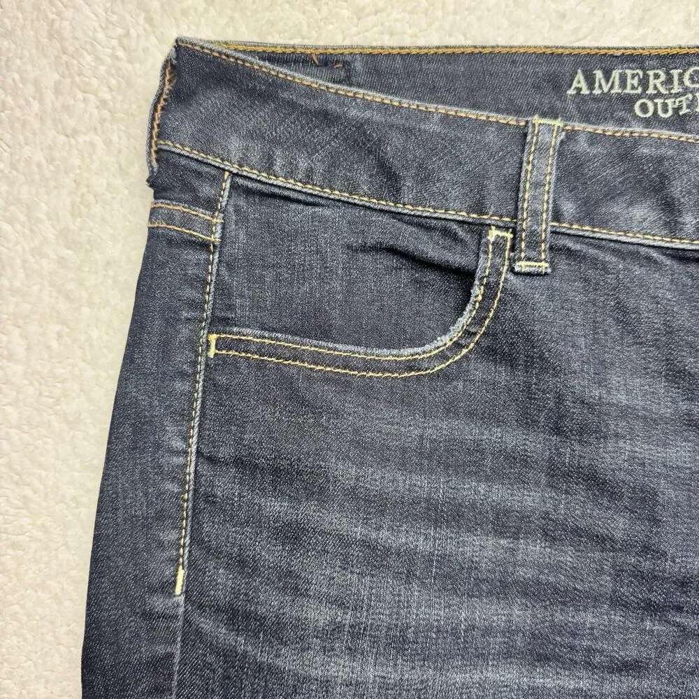 American Eagle Super Stretch Jegging Ankle Jeans Womens 8 Dark Wash Blue Denim